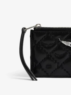 Outlet Zadig & Voltaire Quilted Monogram Kortholder, Black