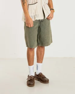 Woodbird Rami Dirt Shorts, , 30 Dark Green