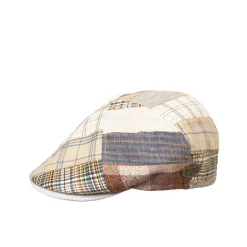 New MJM Rebel Linen Flatcap, , XL Beige Patchwork