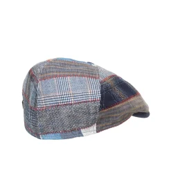 Sale MJM Rebel Linen Flatcap, , L Blue Patchwork