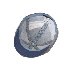 Sale MJM Rebel Linen Flatcap, , L Blue Patchwork