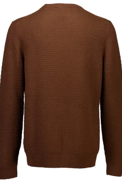 Bison Recycle Structure O-Neck Striktrøje, , M Brown
