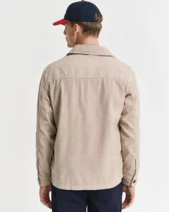 Discount GANT Reg Cot/Linen Overshirt, , XL Dry Sand