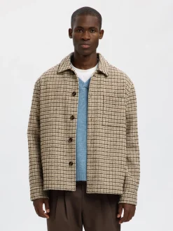 Clearance Selected Homme Regari Wool Blend Overshirt, , XL Egret