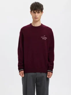Discount Annarr Regi LFR Crew Neck Striktrøje, , M Loganberry