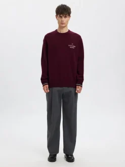 Discount Annarr Regi LFR Crew Neck Striktrøje, , M Loganberry