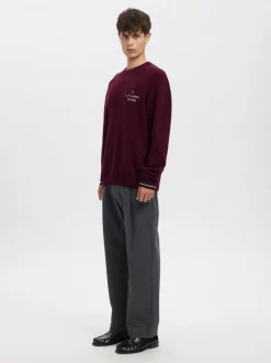 Discount Annarr Regi LFR Crew Neck Striktrøje, , M Loganberry