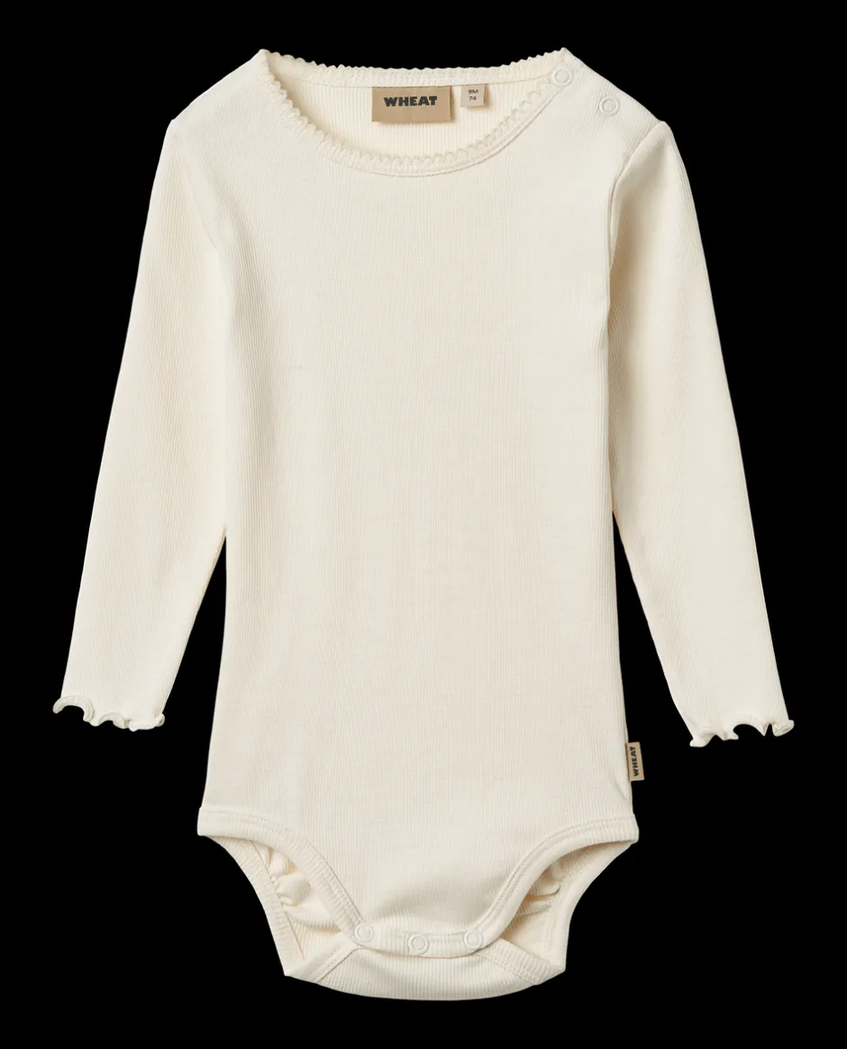 Wheat Regitze Langærmet Rib Body, , 68 cm*Børn Bodies & Heldragter