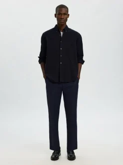 Outlet Selected Homme Regnoah Mix Skjorte, , XL Sky Captain Twisted W. Black
