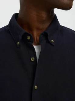 Outlet Selected Homme Regnoah Mix Skjorte, , XL Sky Captain Twisted W. Black