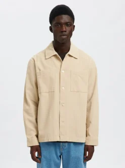 Outlet Selected Homme Regtate Overshirt, , L Oatmeal
