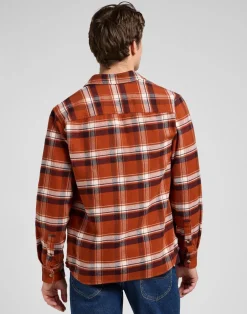 Discount Lee Relaxed Mercantile Skjorte, , L Rusty Clay Plaid