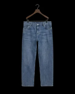 Best GANT Relaxed Stone Washed Jeans, , 31 Mid Blue