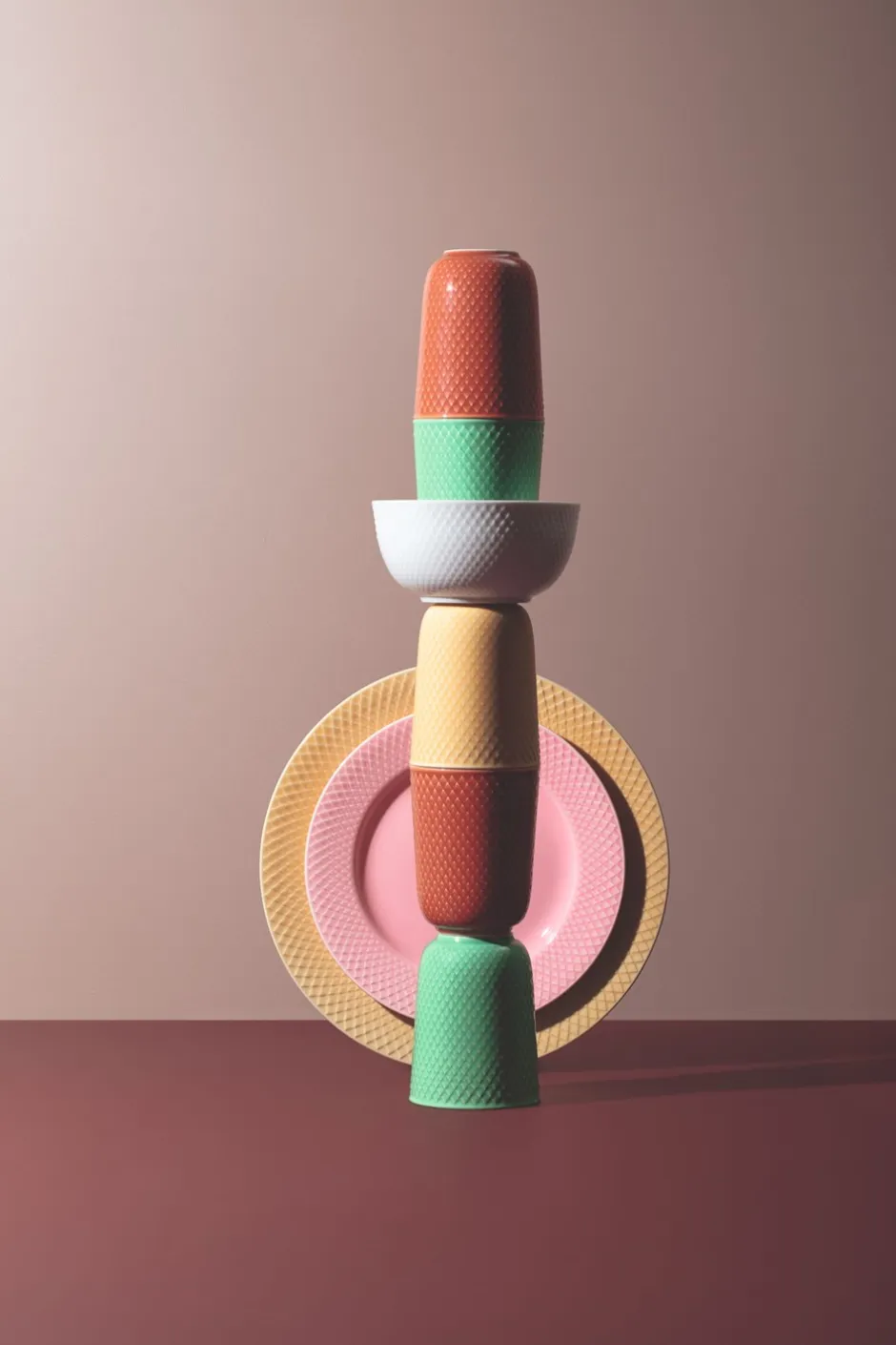 Clearance Lyngby Porcelæn Rhombe Color Krus, , 33 cl Blå