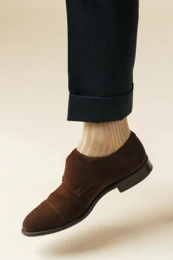 AN IVY Ribbed Cotton Strømper, , 43-46* Strømper