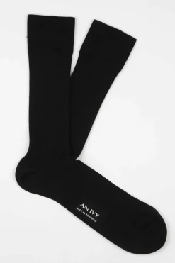 AN IVY Ribbed Cotton Strømper, , 43-46* Strømper