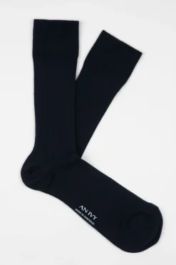 AN IVY Ribbed Cotton Strømper, , 43-46* Strømper
