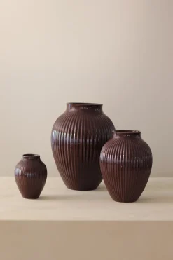 New Knabstrup Riflet Vase, Berry