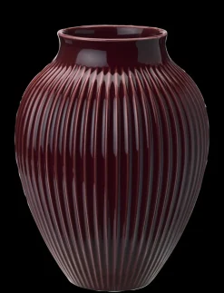 Knabstrup Riflet Vase, Berry