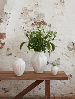 Discount Knabstrup Riflet Vase, , H27 cm Hvid