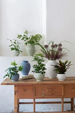 Online Knabstrup Riflet Vase, , H27 cm Lavendelblå