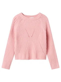 Discount Name It Rikine Short Striktrøje, , 146-152 cm Cradle Pink