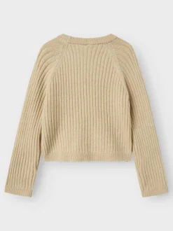 Clearance Name It Rikine Short Striktrøje, , 134-140 cm Doeskin
