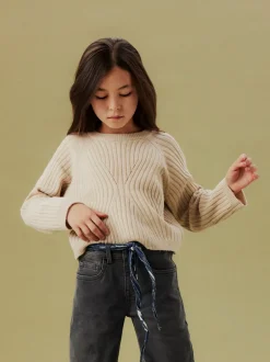 Clearance Name It Rikine Short Striktrøje, , 134-140 cm Doeskin