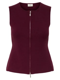 Outlet JDY Riley Zip Vest, , L Maroon Banner