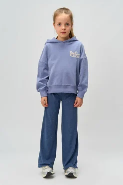Hot THE NEW Rina Wide Glitter Rib Bukser, , 146-152 cm Navy Blazer