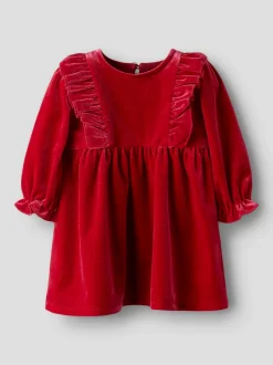 Hot Name It Rinne Velour Kjole, , 56 cm Jester Red