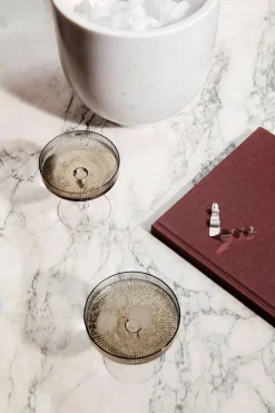 Best ferm LIVING Ripple 2-pak Champagneskål, Smoked
