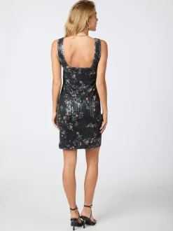 Clearance Neo Noir Ririn Flower Sequins Kjole, , 36 Black