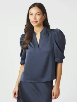Outlet Neo Noir Roella Heavy Sateen Bluse, , 38 Midnight Blue
