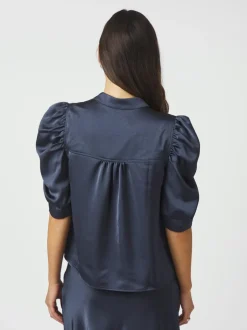 Outlet Neo Noir Roella Heavy Sateen Bluse, , 38 Midnight Blue