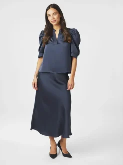 Outlet Neo Noir Roella Heavy Sateen Bluse, , 38 Midnight Blue