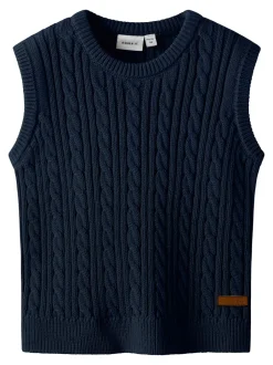 Name It Roman Knit Vest, , 98 cm Navy Blazer