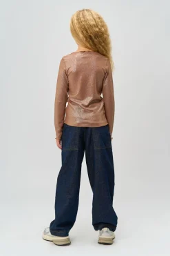 THE NEW Rosalind Langærmet Glitter Bluse, , 134-140 cm*Børn Bluser