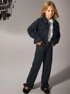 New Name It Rose Wide Rhine Jeans, , 140 cm Dark Midnight Denim