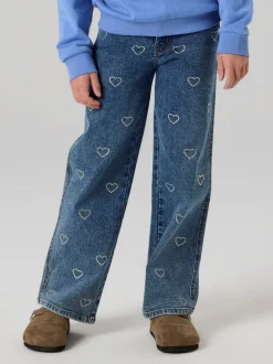 Outlet Name It Rose Wide Rhinestone Jeans, , 152 cm Denim Blue
