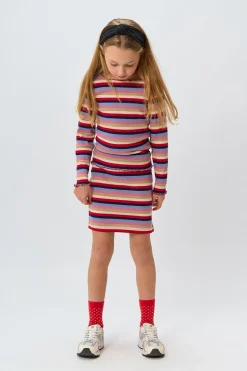 Outlet THE NEW Rosie Langærmet Rib Bluse, , 134-140 cm Multi Striped