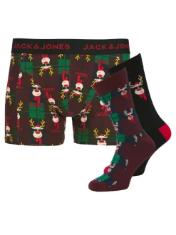 Jack & Jones Junior Rudolph Boxershorts & Strømpe Gavesæt, , 164 cm*Børn Undertøj & Nattøj|Sokker & Strømper