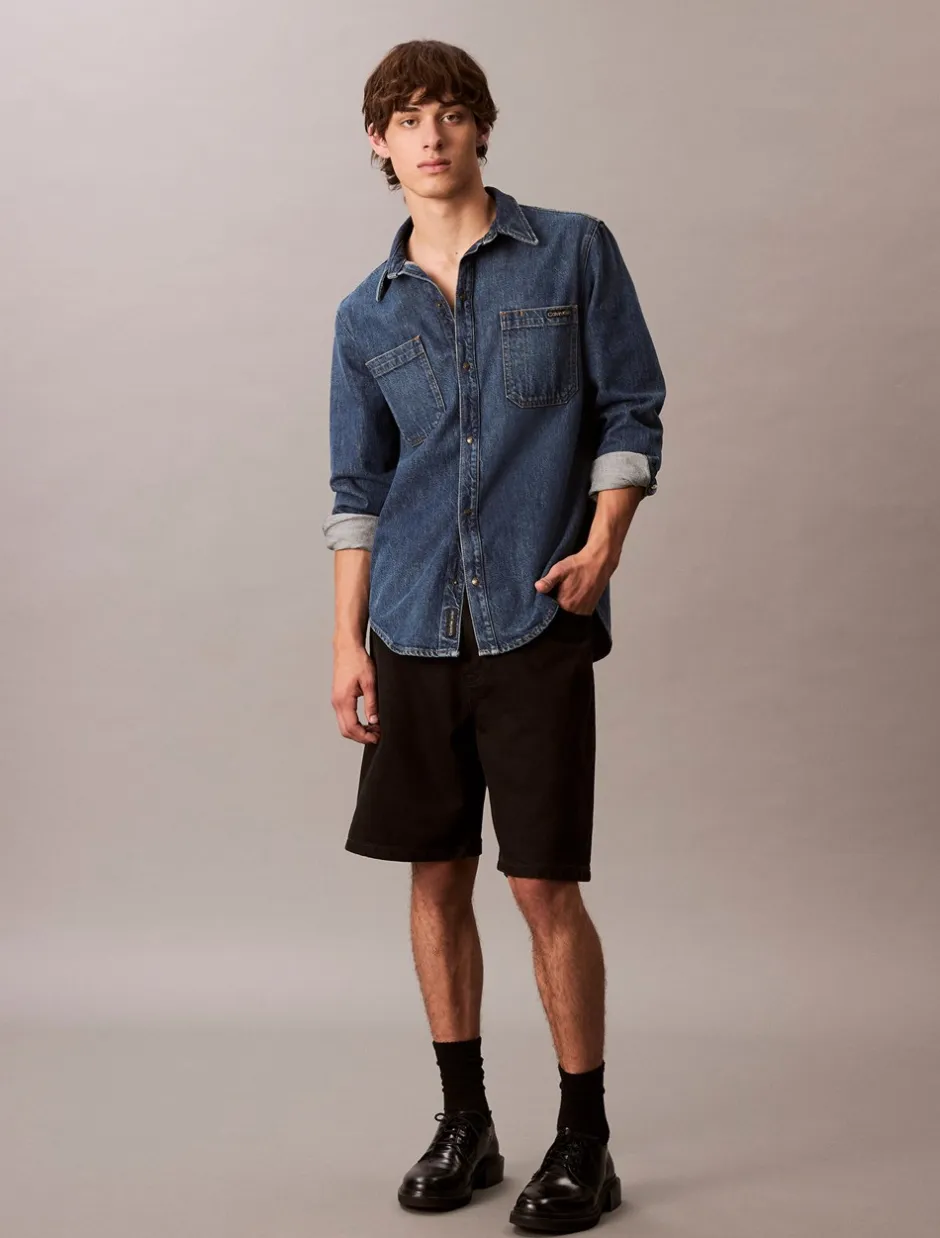 Calvin Klein 90's Classic Denim Shorts, , 32* Shorts
