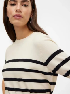 Sale Vero Moda Saba Plain Strikbluse, , L Birch/Black