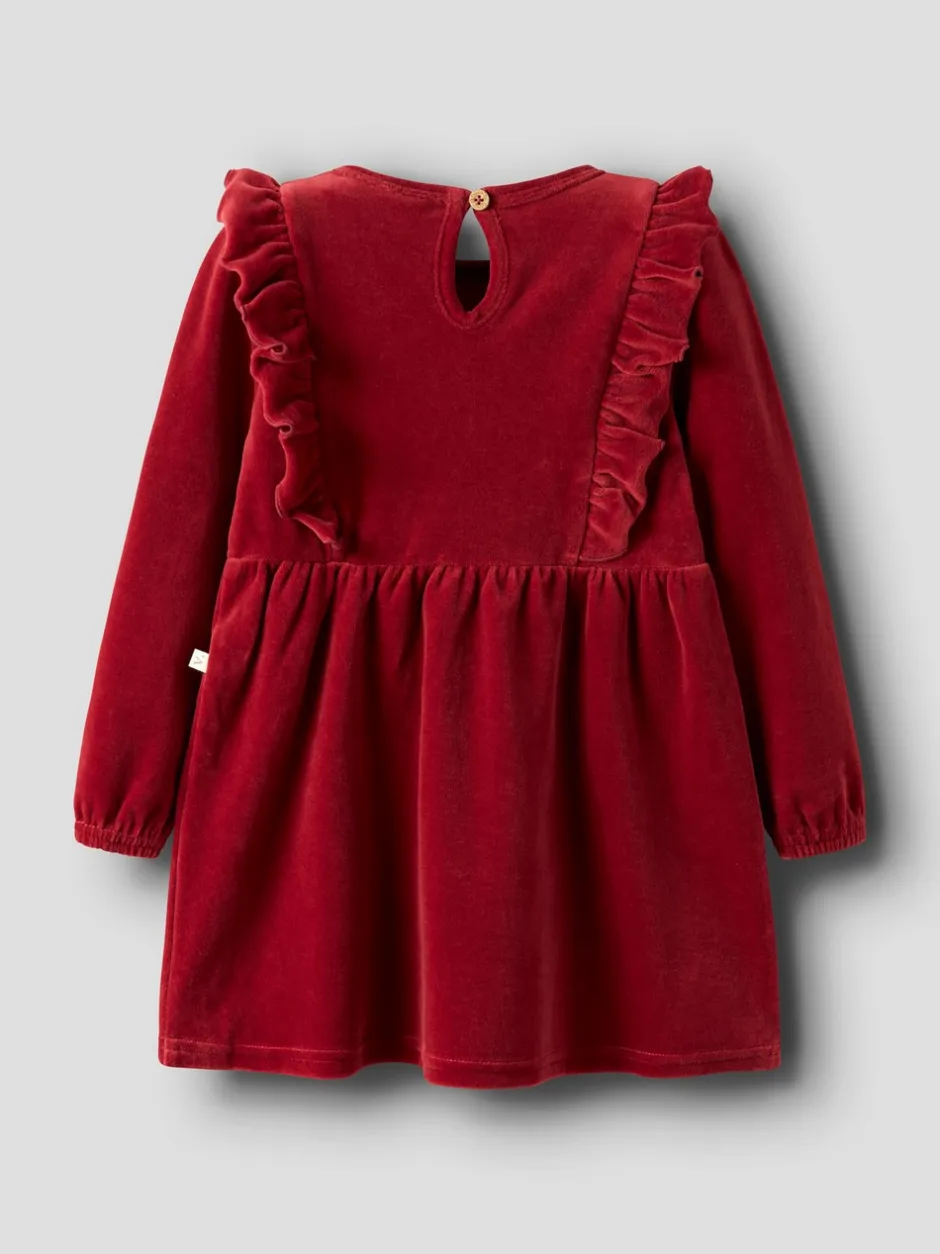 Clearance Lil' Atelier Saga Kjole, , 116 cm Red Dahlia