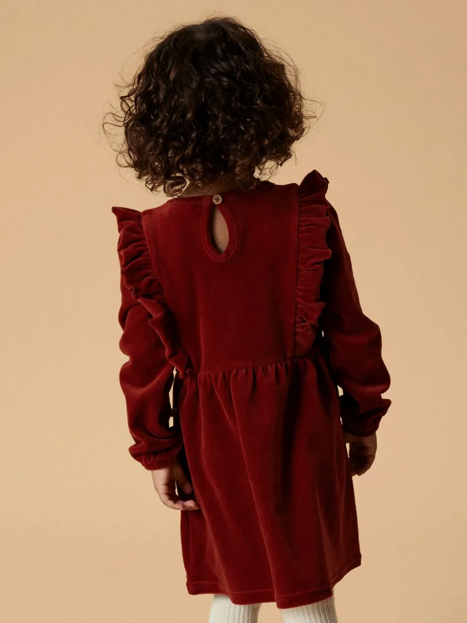 Clearance Lil' Atelier Saga Kjole, , 116 cm Red Dahlia