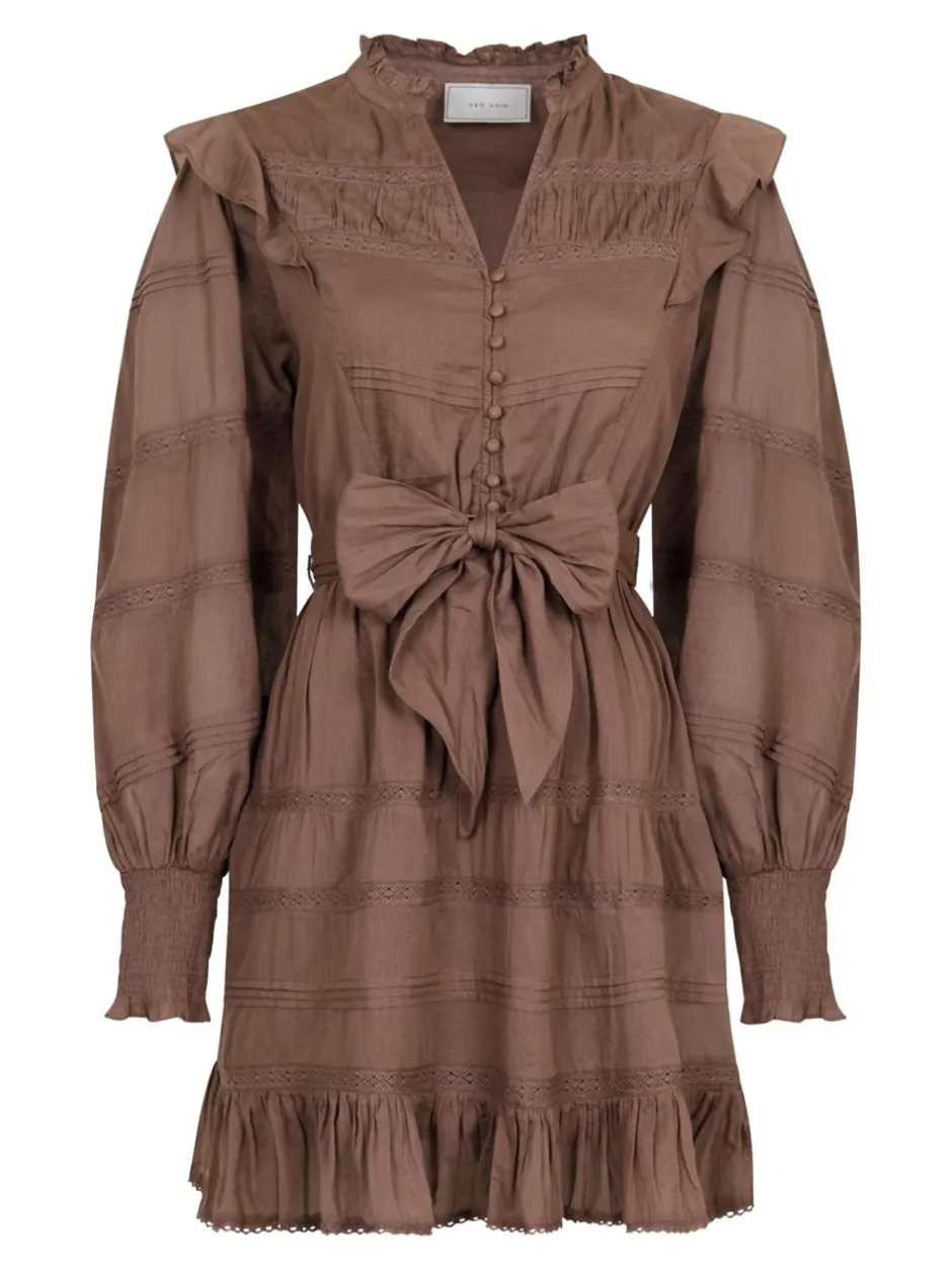 New Neo Noir Salli S Voile Kjole, , 38 Light Brown