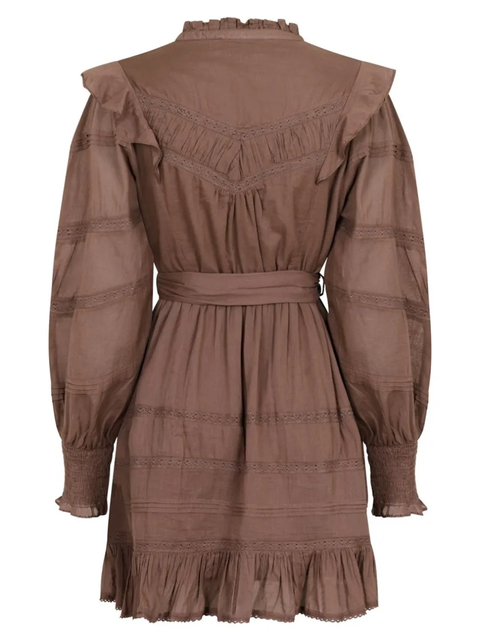 New Neo Noir Salli S Voile Kjole, , 38 Light Brown