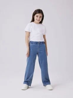 Name It Salli Wide Jeans, , 116 cm Light Blue Denim
