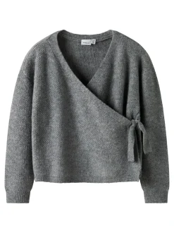 Discount Name It Sanie Striktrøje, , 122-128 cm Grey Melange